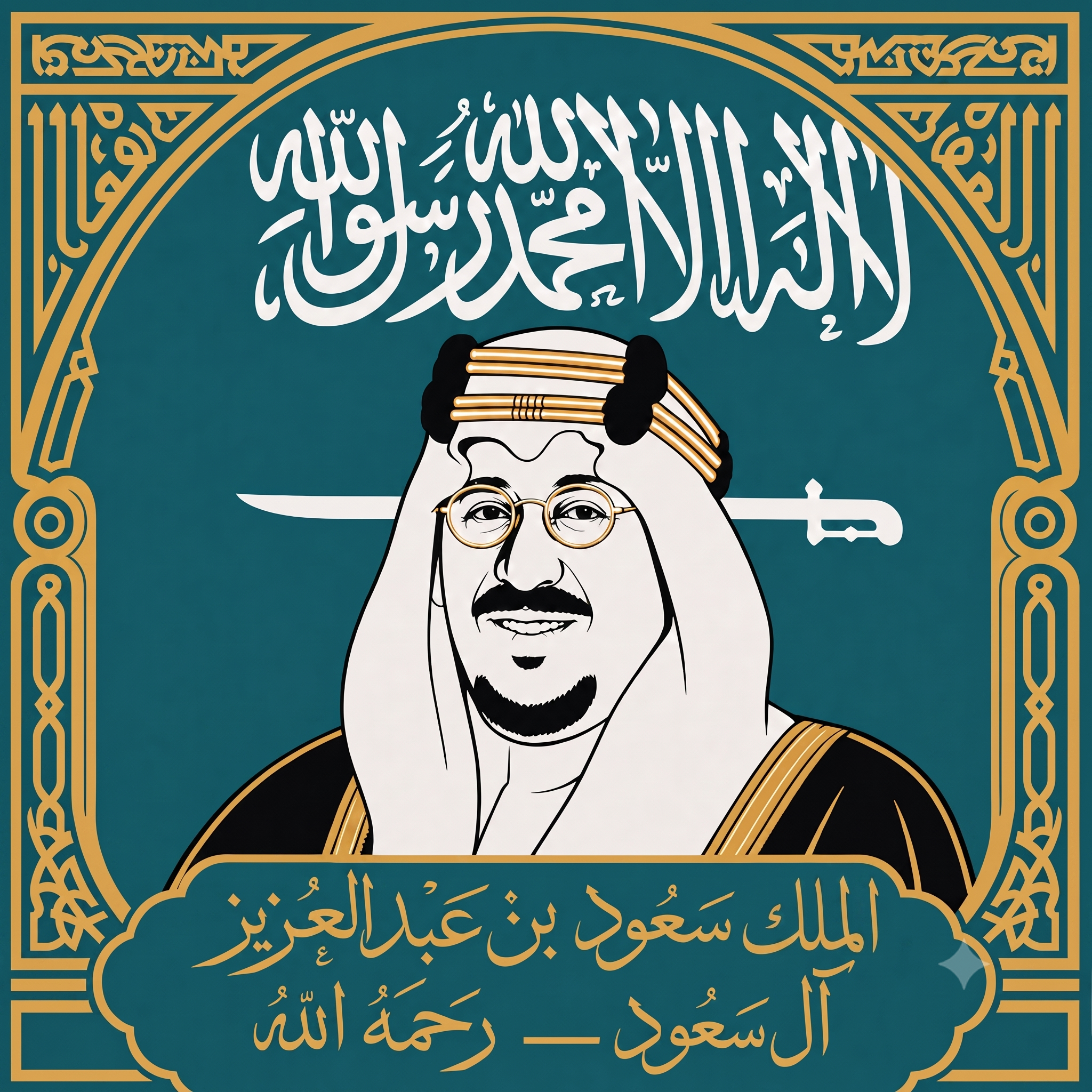 Portrait of King Saudi bin Abdulaziz Al Saud